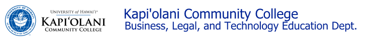 Kapiolani Community College - Business Legal Technology Education Dept.
