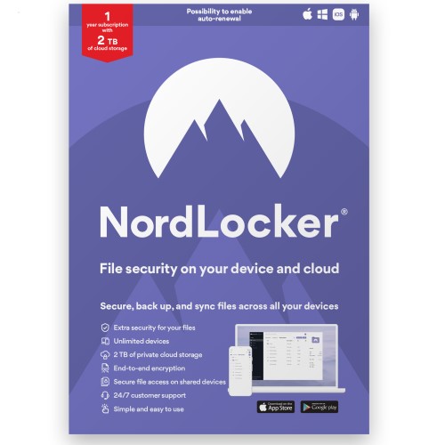 NordLocker - 1-Year Private File Vault subscription, 2 TB of cloud storage