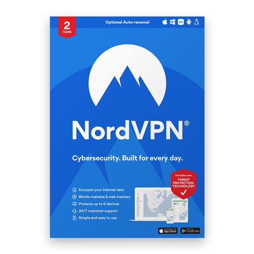 NordVPN Standard - 2-Year VPN & Cybersecurity Software Subscription For 6 Devices