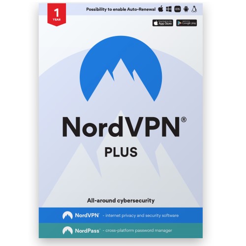 NordVPN Plus - 1-Year Cybersecurity Package (VPN and Password Manager)