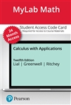 24-Month Student Access Kit for MyLab Math with eText for Lial, Calculus with Applications 12e with Integrated Review - Small product image