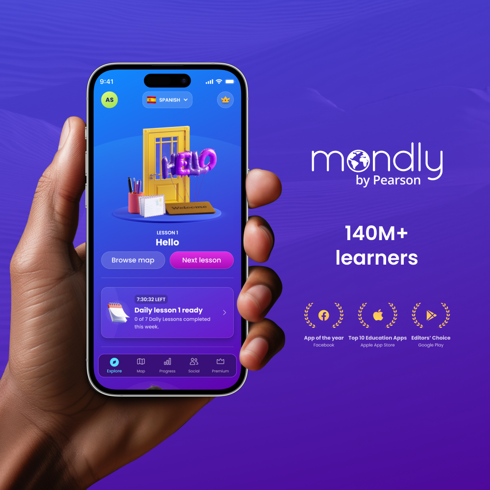 Mondly by Pearson – Learn 41 Languages - 1 Year Access